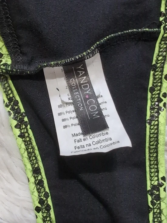 Yandy Neon Green Underboob Cutout Snakeskin Bikini Top Size XL - Picture 7 of 11